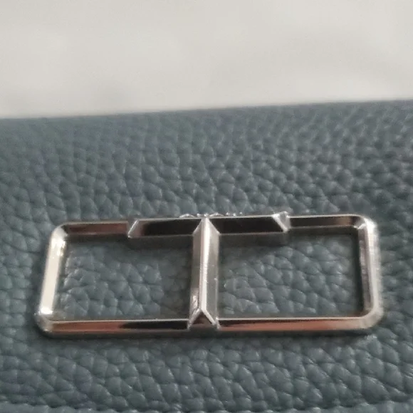 Tahari NWT Elia Trifold RFID Slate Blue Mist Wallet with Silver Hardware - Picture 3 of 5